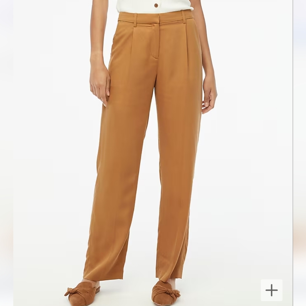 Wide-leg pleated twill trouser pant
